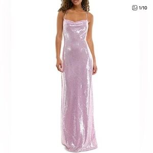 Elegant Pink Sequin Maxi Dress